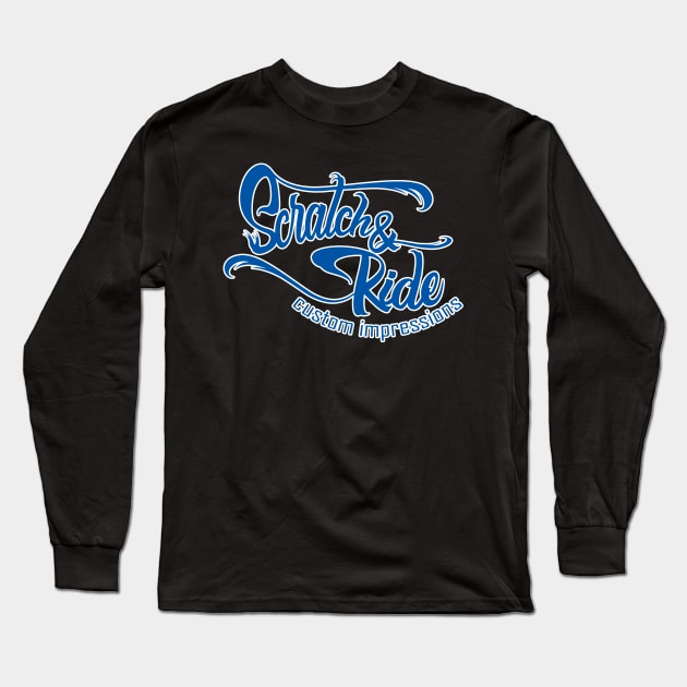 Scratch & Ride Brand (Royal Blue Logo) Long Sleeve T-Shirt by Scratch&Ride